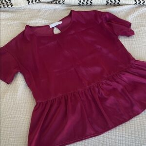 3/20$ Burgundy Peplum Top